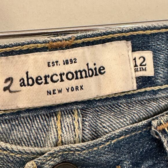 Abercrombie Distressed Flare Jeans sz 12 slim Abercrombie Mackenzie Jeans - Picture 6 of 8